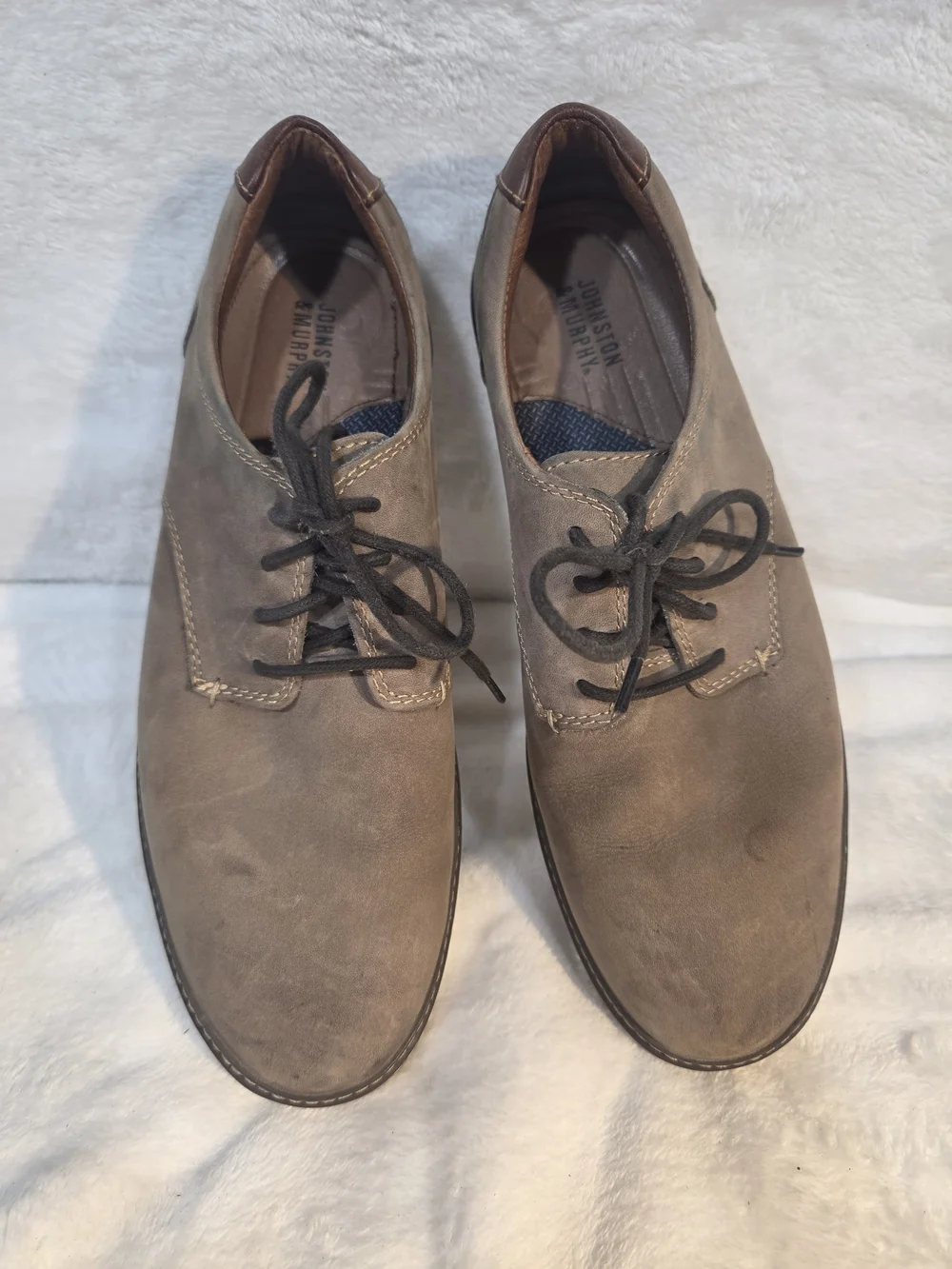 Johnston & Murphy Men's Taupe Brown Lace-Up Derby